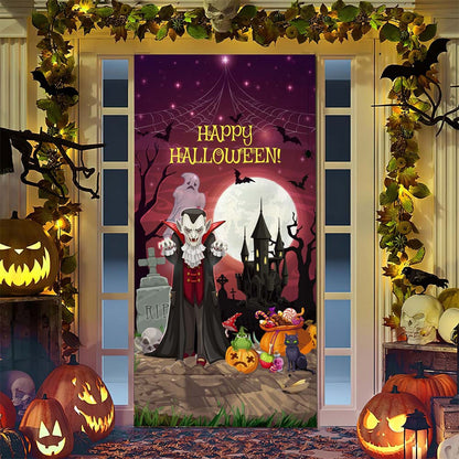 Halloween-Türposter mit großformatiger Grim-Reaper-Illustration und wiederverwendbarem PVC-Planenstoff
