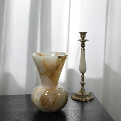 Eleganter dekorativer Marmor Kerzenhalter