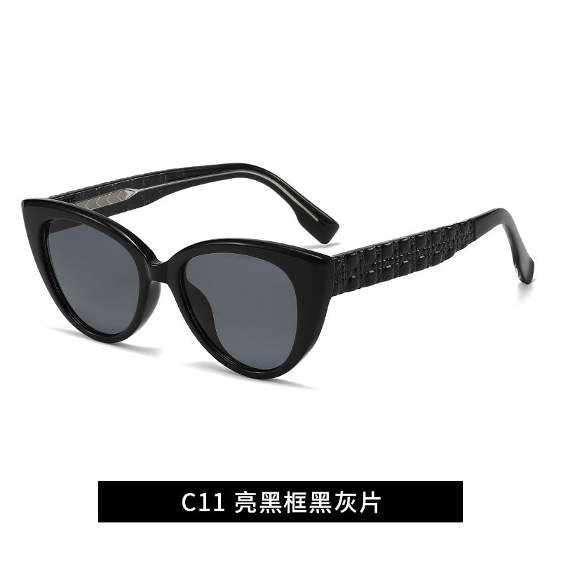 Damen Cat-Eye Sonnenbrille mit dekorativem Steg Brehn