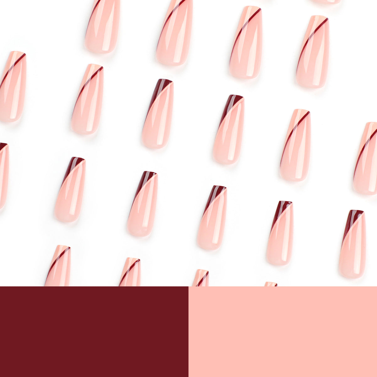 Kunstvolle Stiletto-Nägel mit eleganten Farbverlauf und geometrischen Akzenten Brehn