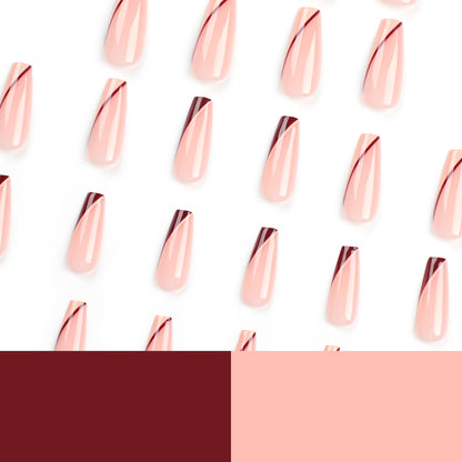 Kunstvolle Stiletto-Nägel mit eleganten Farbverlauf und geometrischen Akzenten Brehn