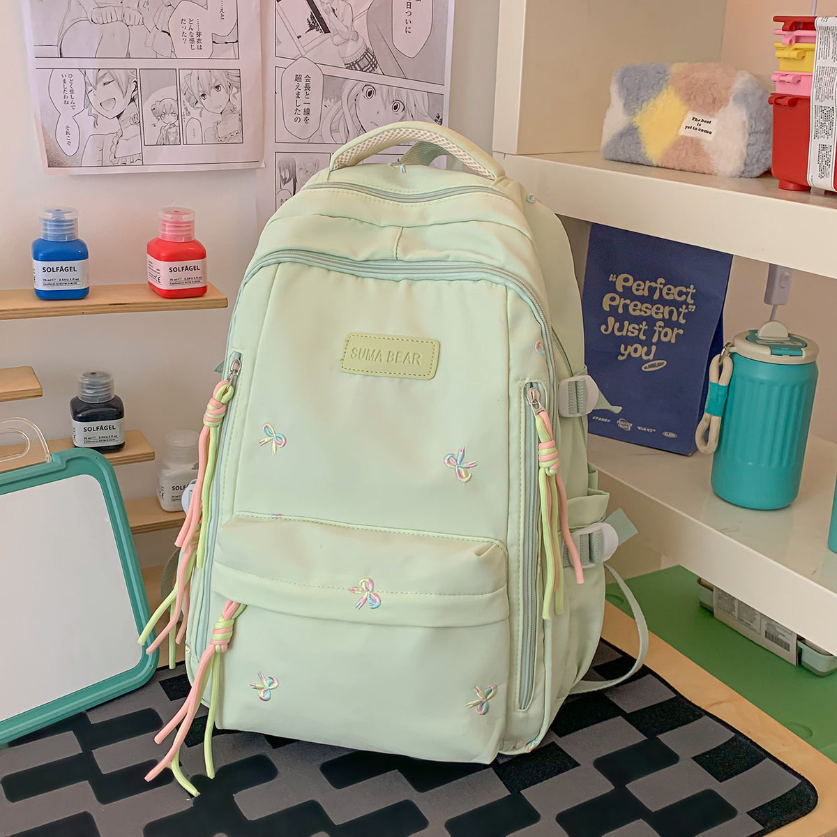 Stylische Bestickte Schulrucksack Brehn