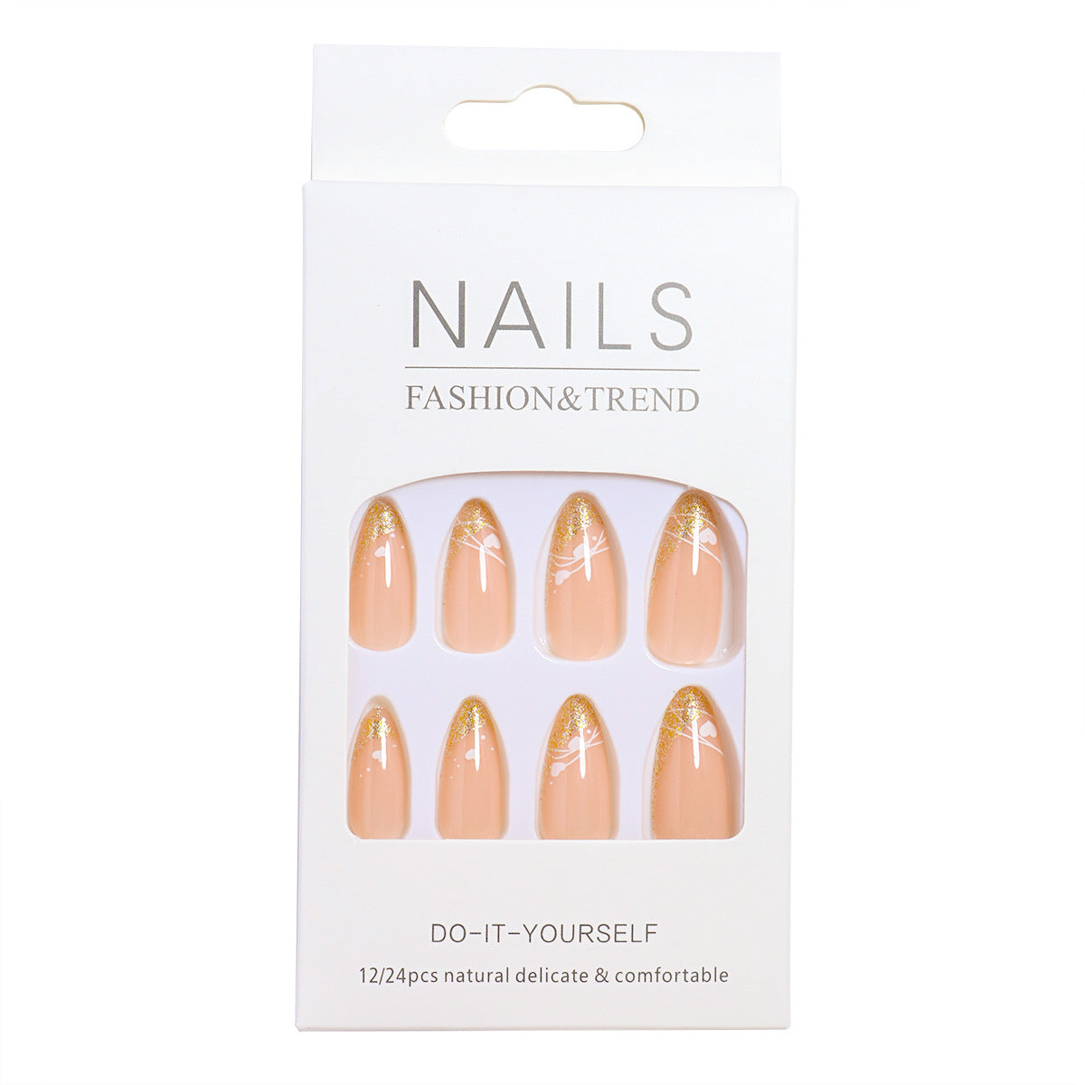 Glamorous Heart-Accent Press-On Nails Brehn