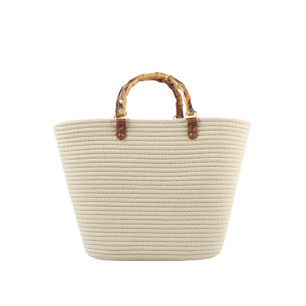 Stilvolle Strandtasche mit Bambusgriffen Brehn