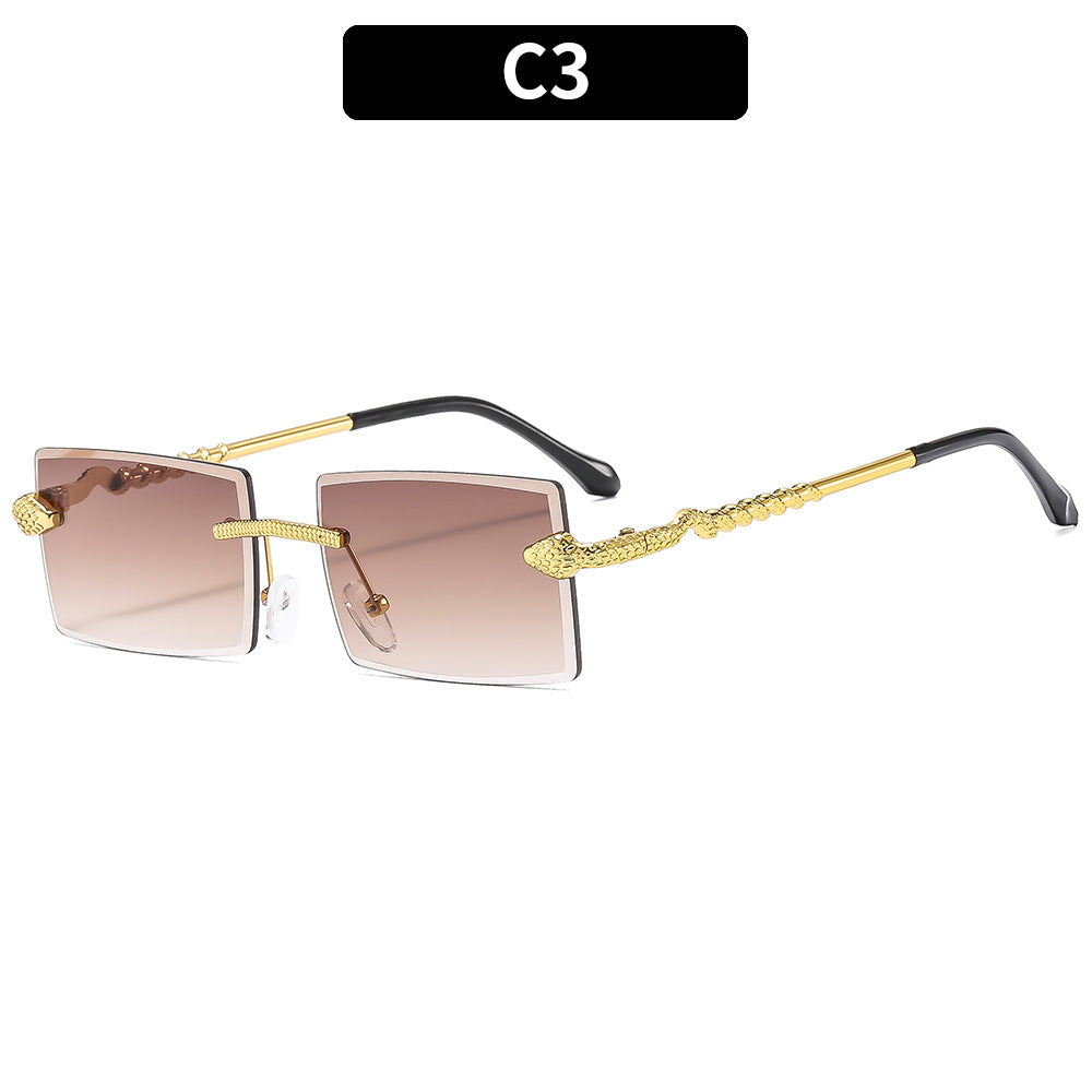 Statement Schlange-Detail Quadrat Sonnenbrille