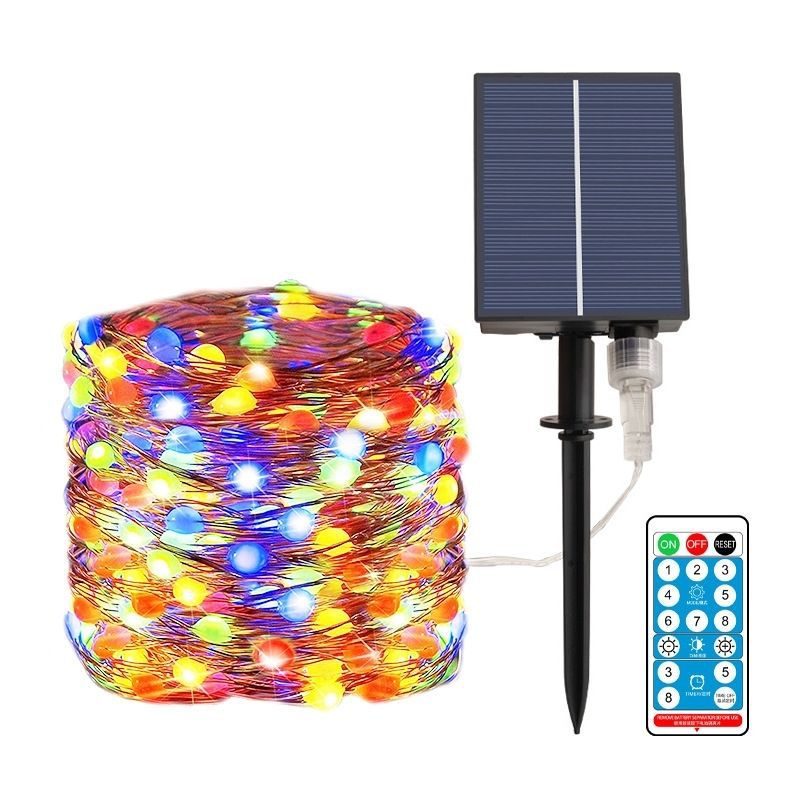 Solar Kupferdraht Feen Lichterkette mit Dual Stake Panels Brehn