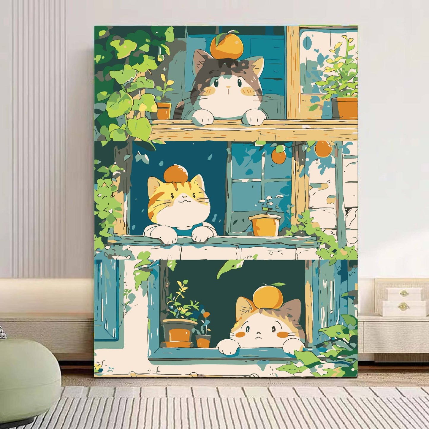 Verspielt Panda Illustration Leinwandkunst Brehn