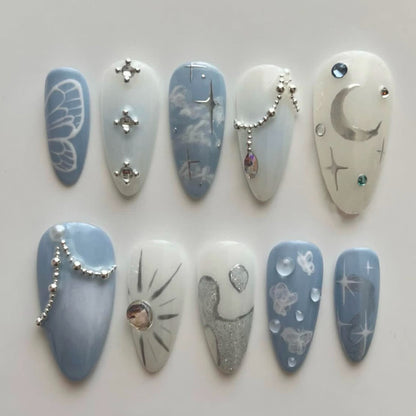 Celestial Design Press-On Nägel mit Edelsteinakzenten Brehn