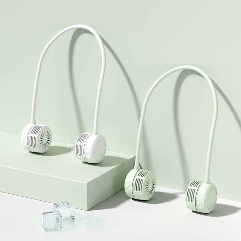 Kühlende kabellose Dual-Head wiederaufladbarer Nackenventilator mit flexiblem Schwanenhals und einstellbarem Luftstrom Brehn