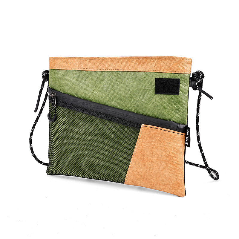 kompakte wasserabweisende Reise-Crossbody-Tasche mit Mesh-Organizer und verstellbarem Kordel-Umhängeriemen Brehn