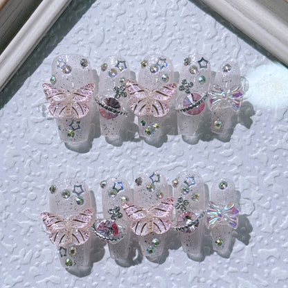 Butterfly Design Press-On Nagel Kunst Set