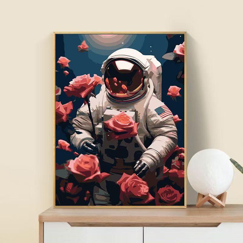 Astronaut Blumen Kunst Druck Brehn