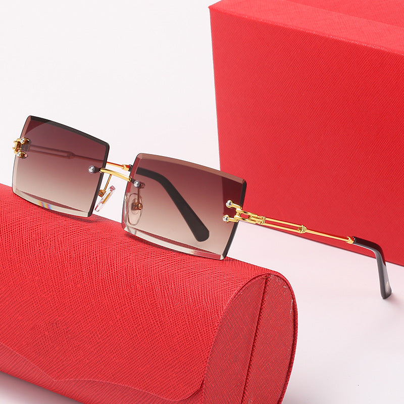 Damen stilvolle quadratische Sonnenbrille mit luxuriösen Metallakzenten Brehn