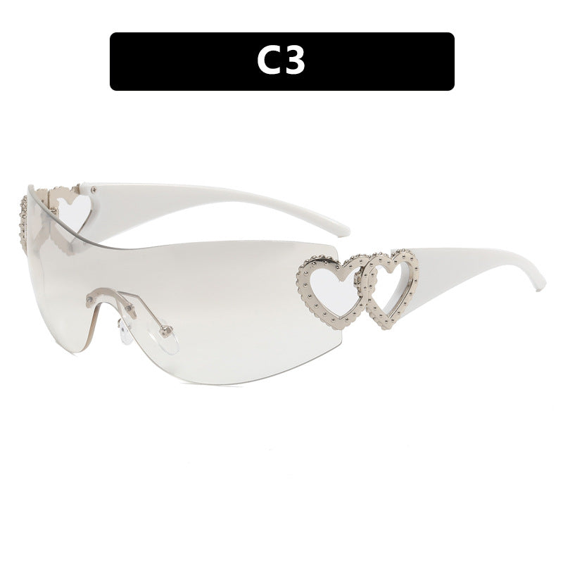 Damen Fashion-Sonnenbrille mit Herz-Applikationen Brehn
