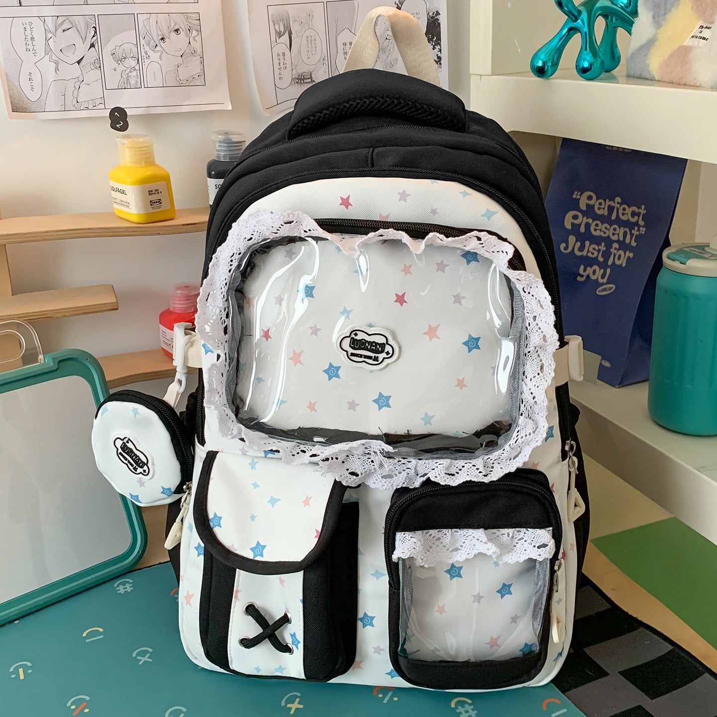 Niedlicher Charakterdruck Schulrucksack