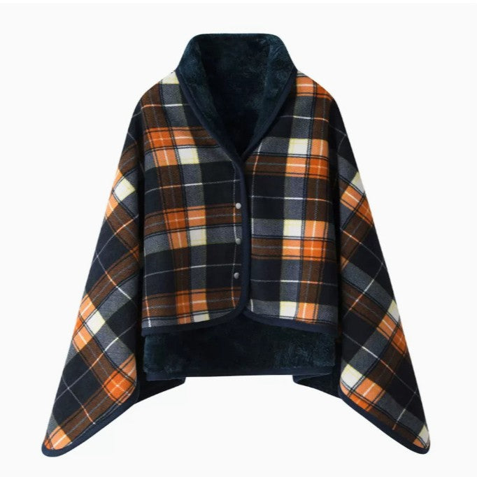 Damen Gemütliche Warmhaltende Poncho-Decke Brehn