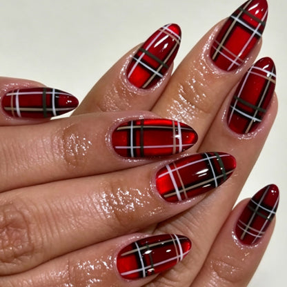 Trendy Karo Nagelkunst Verlängerungen Brehn