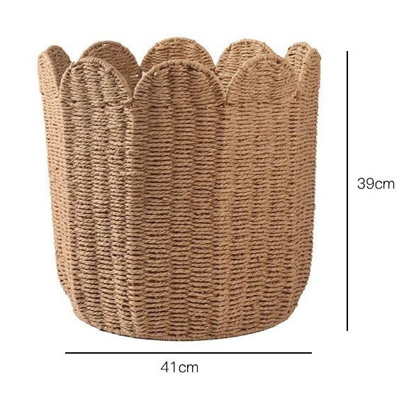 Woven Storage Basket with Decorative Scalloped Edge Brehn