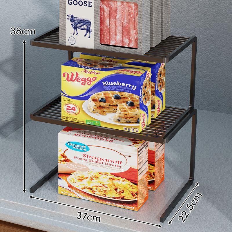 Kompakter dreistufiger slatted Metall Theken-Pantry-Organizer