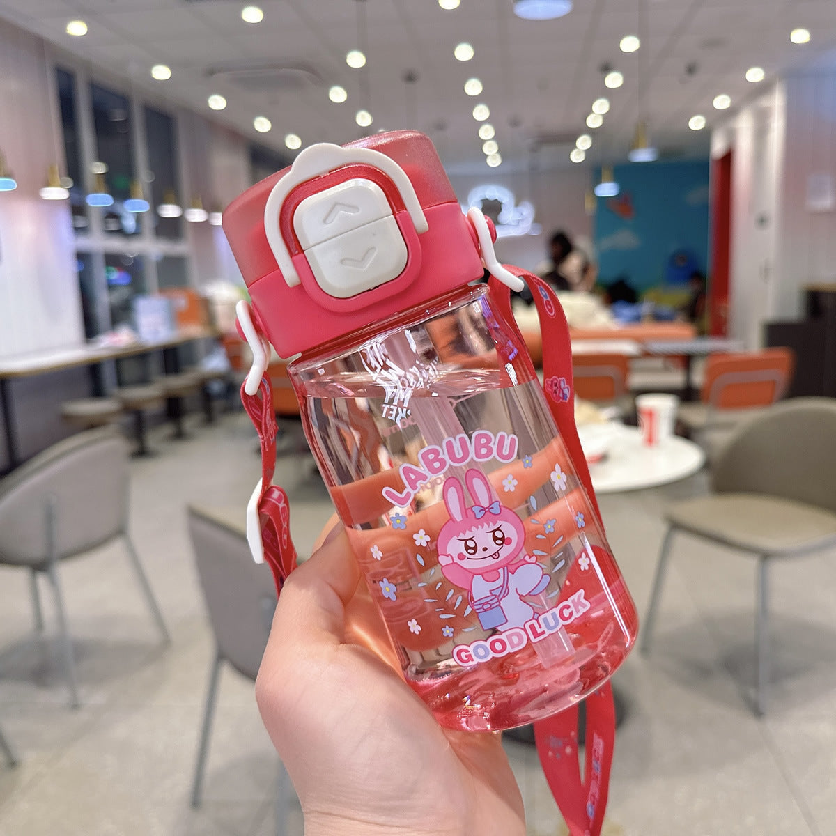 Damen Kindgerechte Wasserflasche mit praktischer Silikonschlaufe Brehn