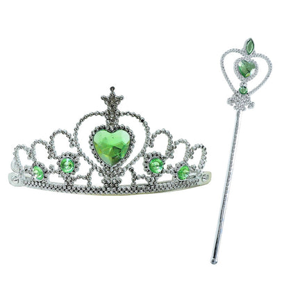 Elegante Kristall Tiara und Zepter Set