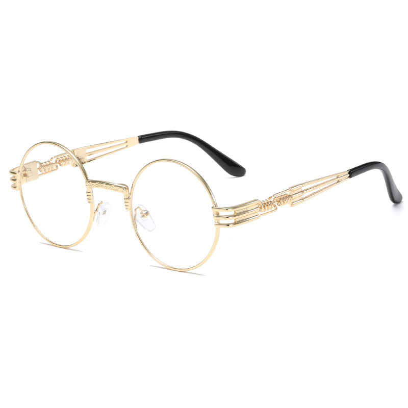 Damen Retro-Inspirierte runde Sonnenbrille mit einzigartigem Metallrahmen Brehn