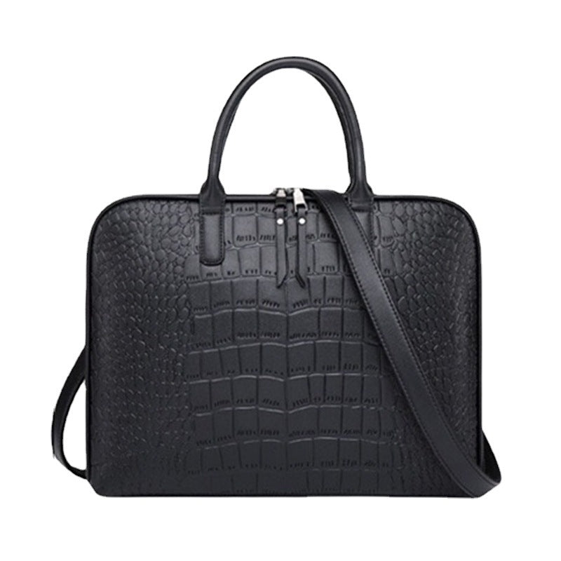 Elegante Laptop-Tasche Im Luxuriösen Krokodil-Look Brehn