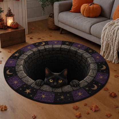 3D Katzen-Themen runder Teppich