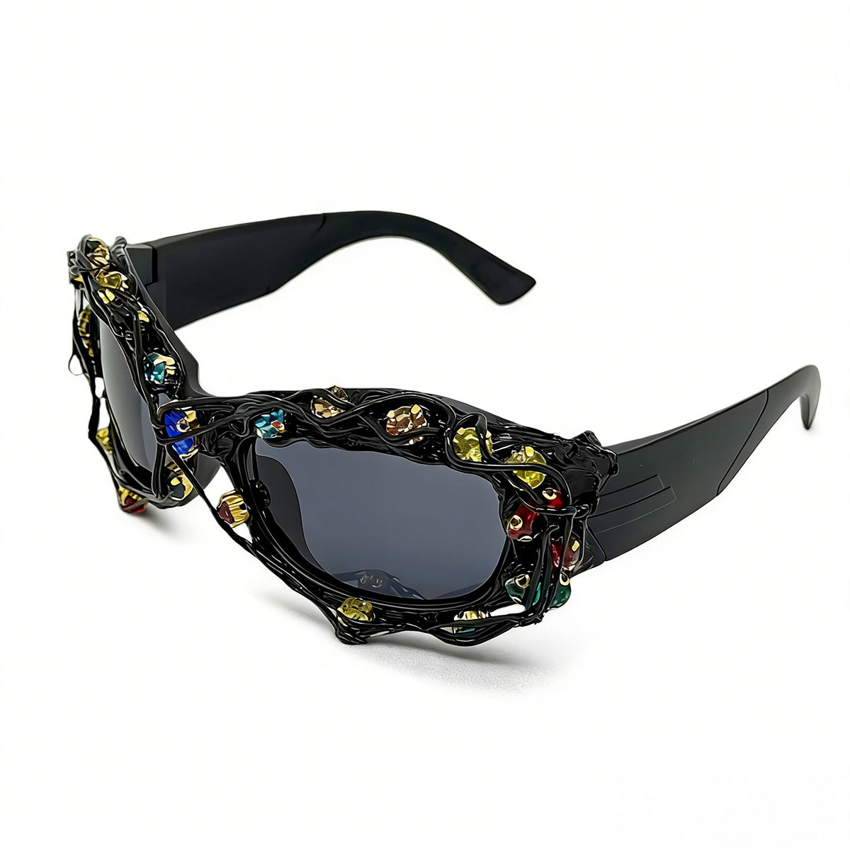 Damen auffällige Designer-Sonnenbrille mit Strass-Applikationen Brehn