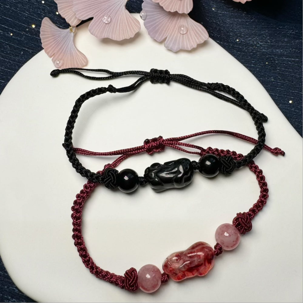 Adjustable Macrame Schutz Charm Armband Brehn