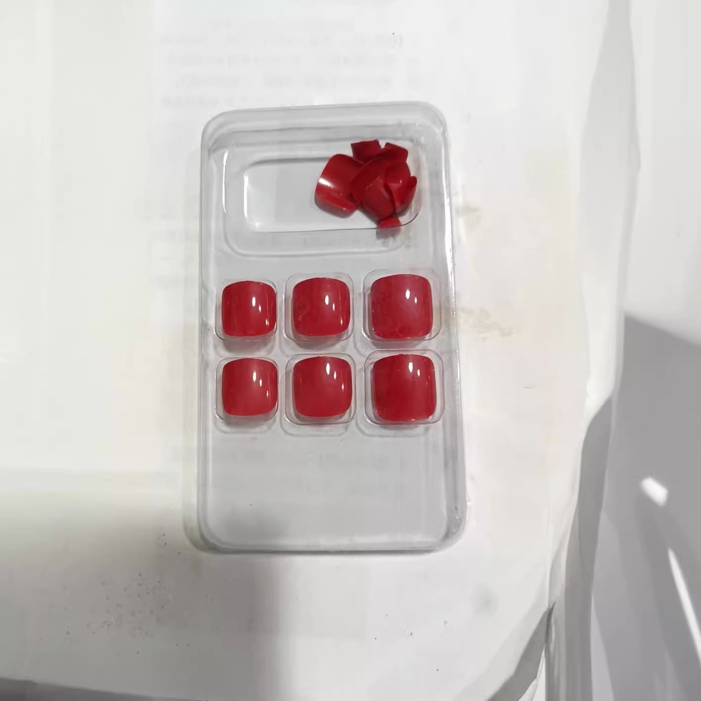 Premium Glatte Quadrat Press-On Nagelset Brehn