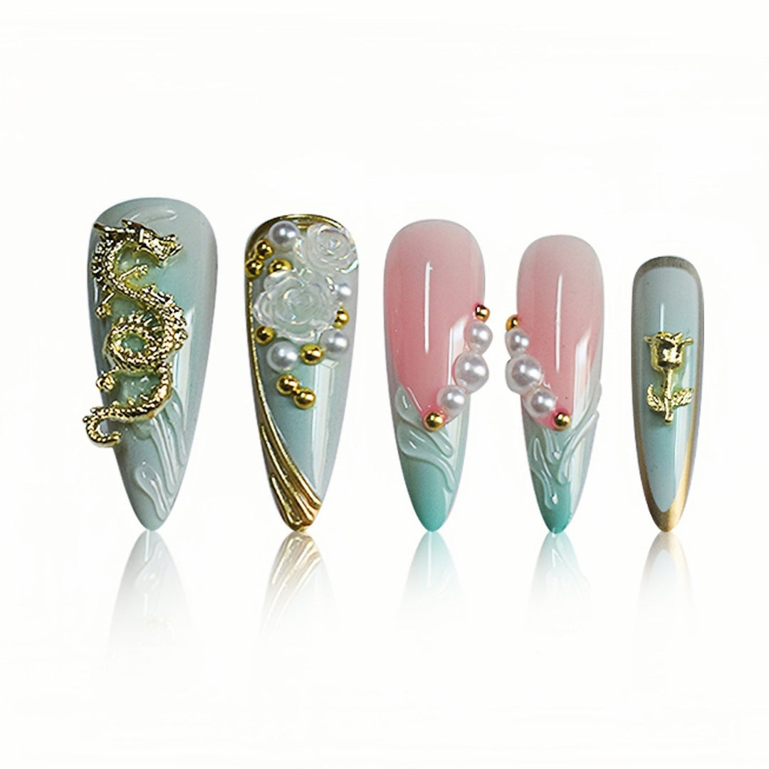 Dekorative Stiletto Press-On Nagelkunst Erweiterungen Brehn