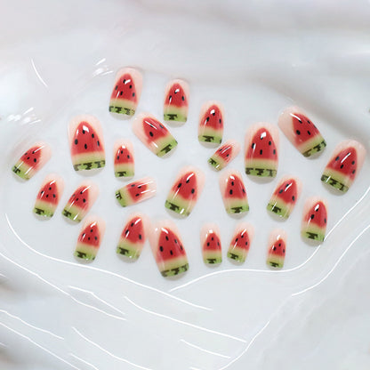 Wassermelonen-inspirierten Nagelkunst Brehn