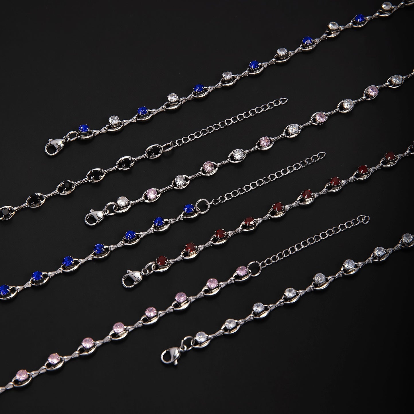 Eleganter Edelstein Akzent Link Armband Brehn