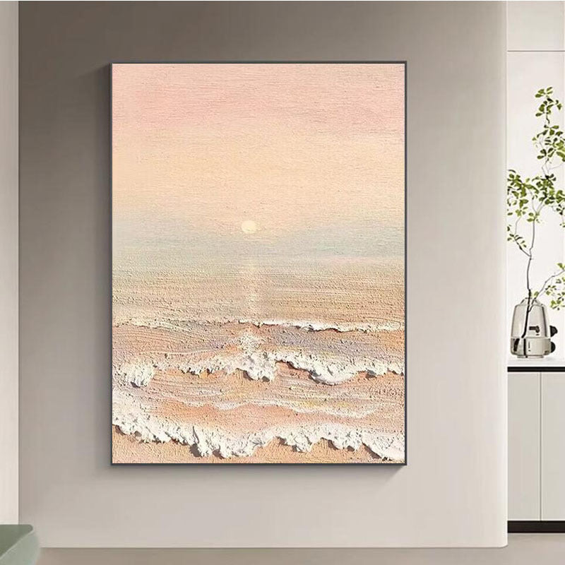 Serene Küstenwellenstruktur Leinwandkunstwerk
