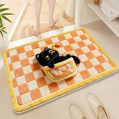 Verspielte katzenmotiv badematte