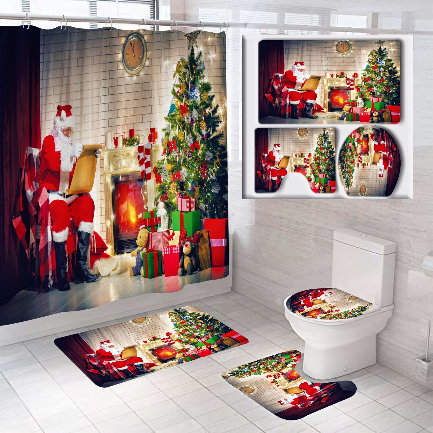 Weihnachtliches Badezimmer-Set Brehn