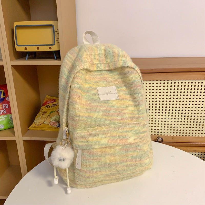 Gemütlicher strukturierter Baumwoll-Schulrucksack