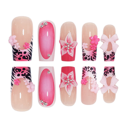 Künstlerisches Floral Press-On Nagelkunst Set Brehn