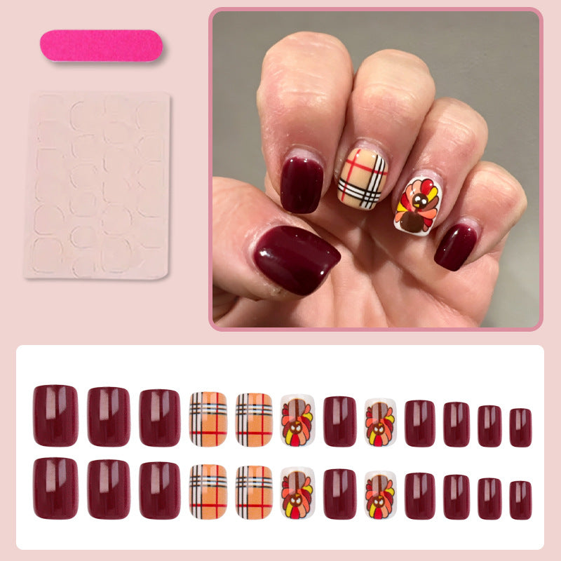 Kunstnagelset mit festlichem Thanksgiving-Motiv Brehn