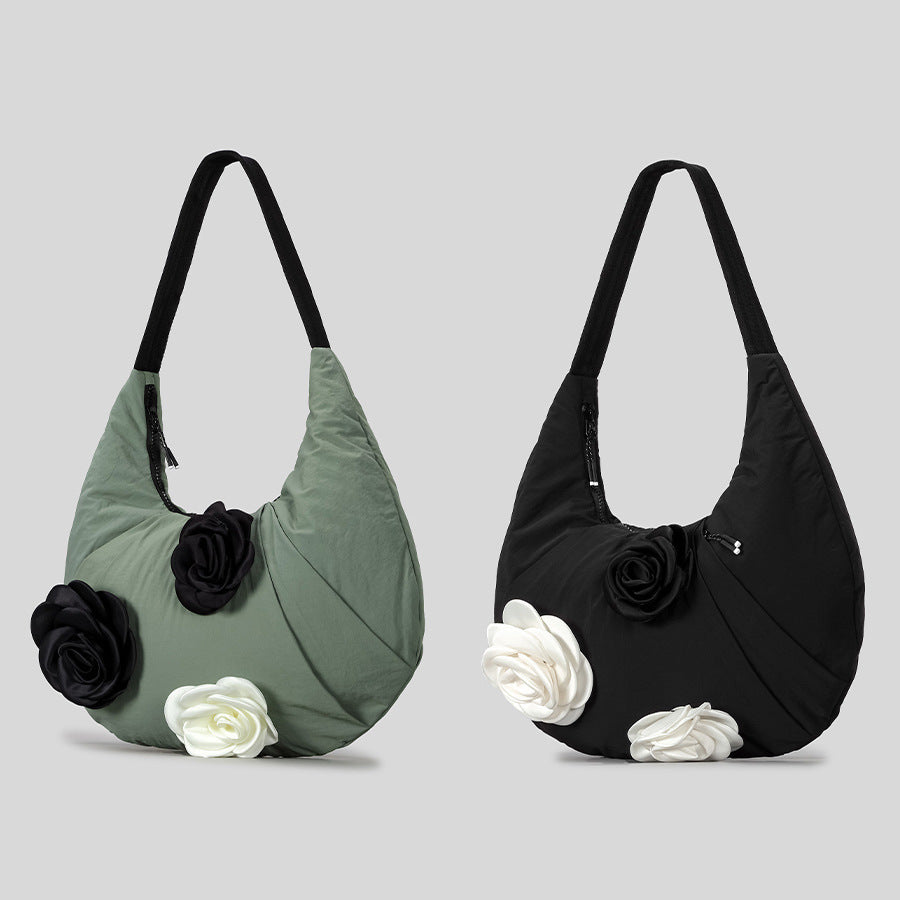 Blumengeschmückte Schultertasche
