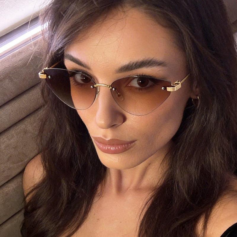 Damen elegante Cat-Eye Sonnenbrille mit ultraleichtem Metallrahmen Brehn