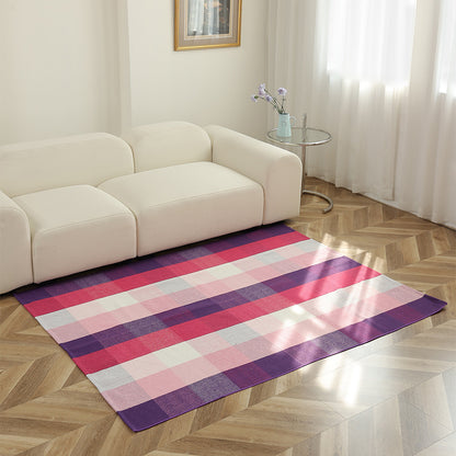 Gestreifter Flachgewebe-Teppich für Wohnzimmer mit niedrigem Flor und modernem Streifenmuster Brehn