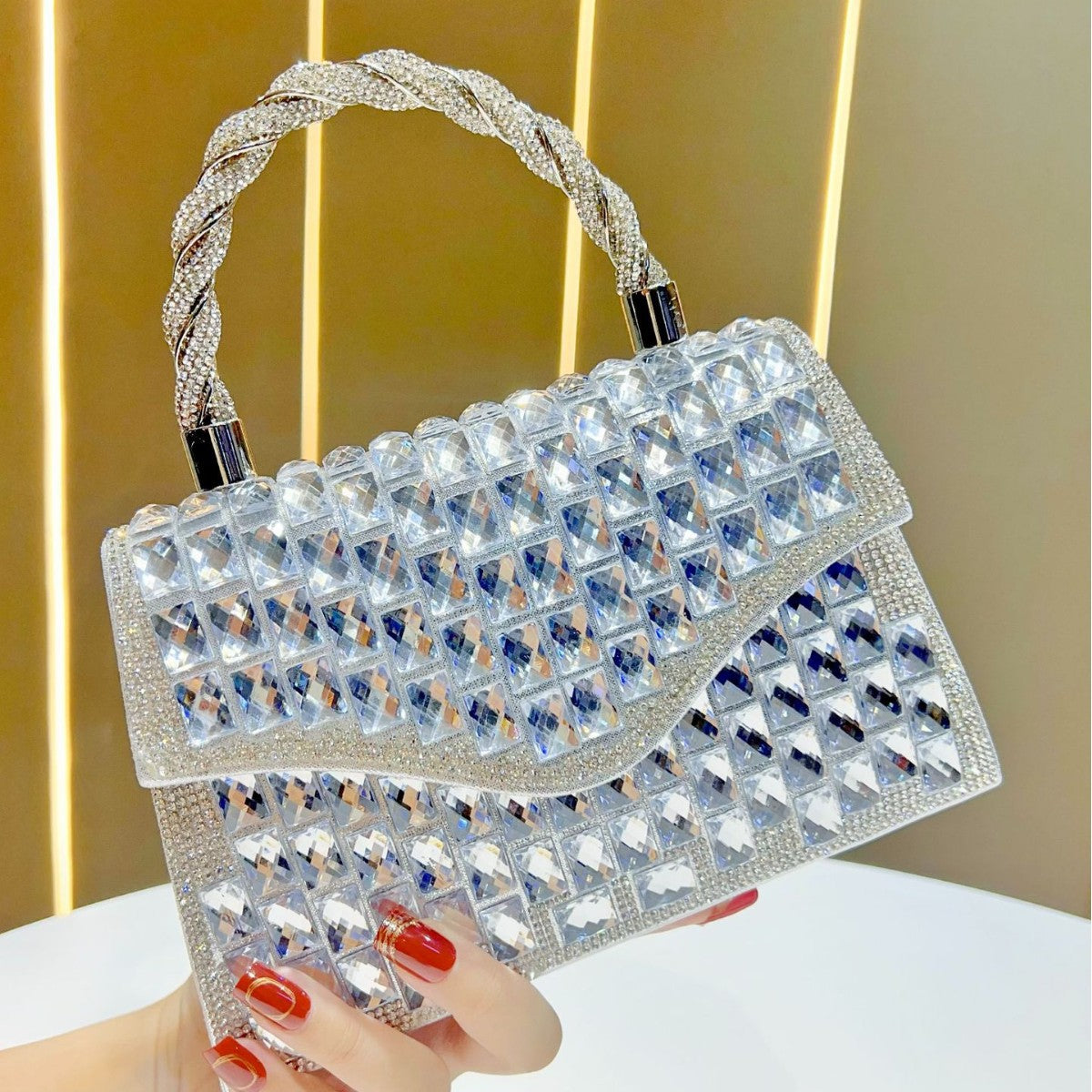 Bunte Strass Abendtasche