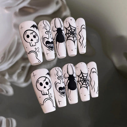 Halloween-Themen Press-On Nagelset Brehn