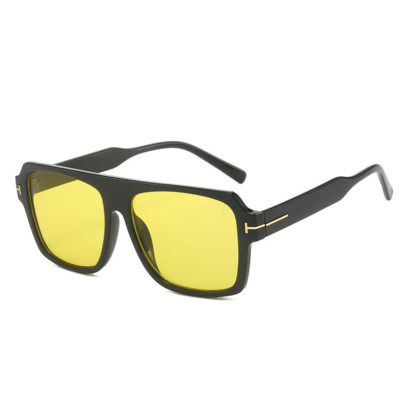 Damen quadratische Sonnenbrille mit modischem, transparentem Rahmen Brehn