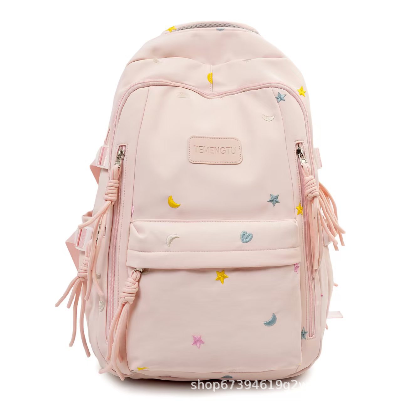 Multi-Taschen Bestickter Rucksack Brehn
