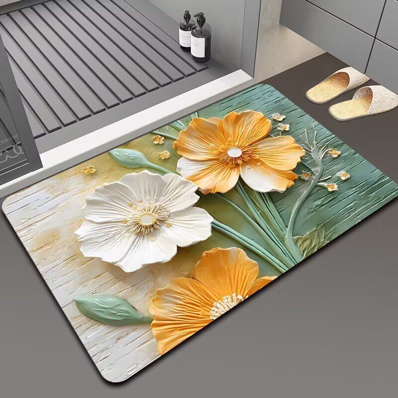 Blumenmotiv Rutschfeste Badematte Brehn