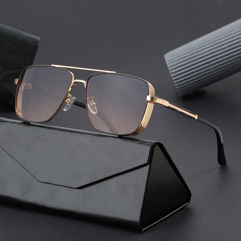 Damen modische quadratische Sonnenbrille mit luxuriösen Metallakzenten Brehn