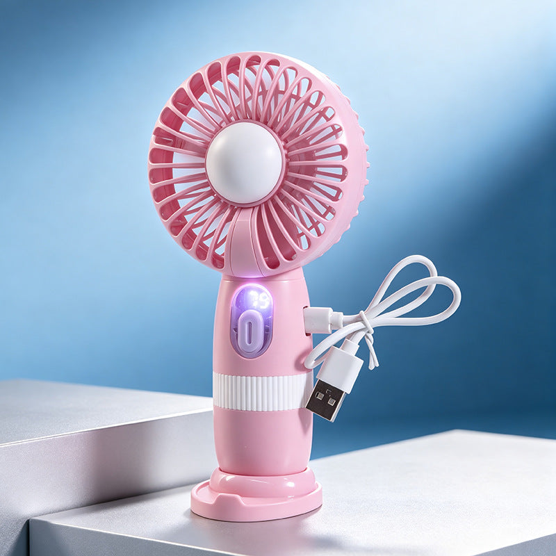 Damen tragbarer Handventilator mit LED-Beleuchtung und digitaler Temperaturanzeige Brehn